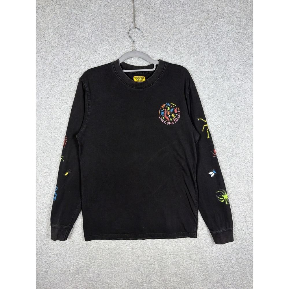 Chinatown Market Streetwear Mens Size M Faded Spell Out Bugs Long Sleeve T-Shirt